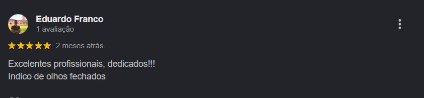 Review positivo do serviço de construção no Google